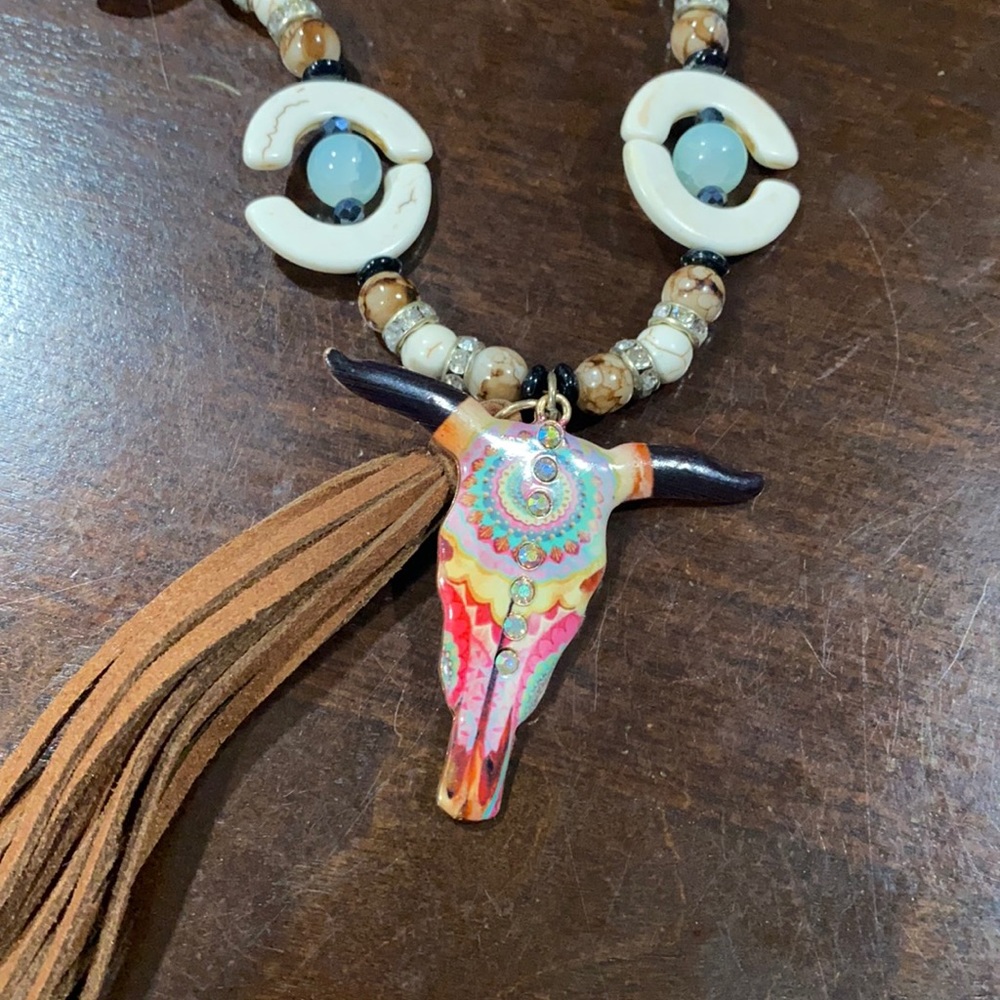 🥵🐄🤠 STUNNING  Beaded Steerhead necklace 🤠🐄🥵